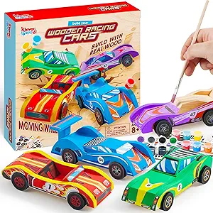 Home DIY Wooden Race Cars-Build & Paint Your Own Wood Craft Kit